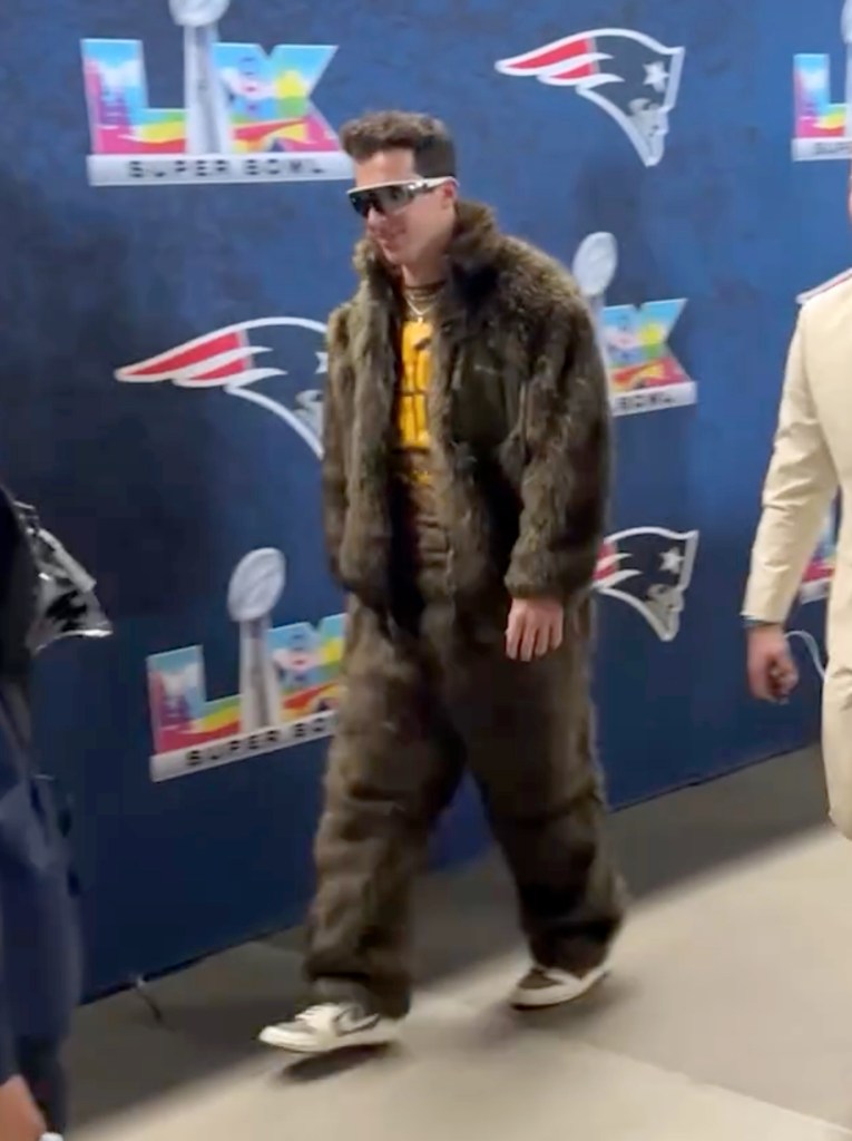 Tommy DeVito arrives at Super Bowl 2026 on Feb. 8, 2026.