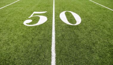 Dec 18, 2021; New Orleans, LA, USA; Detailed view of the 50 yard line before the game between the Louisiana-Lafayette Ragin Cajuns and the Marshall Thundering Herd at the  2021 New Orleans Bowl at Caesars Superdome. Mandatory Credit: Stephen Lew-Imagn Images