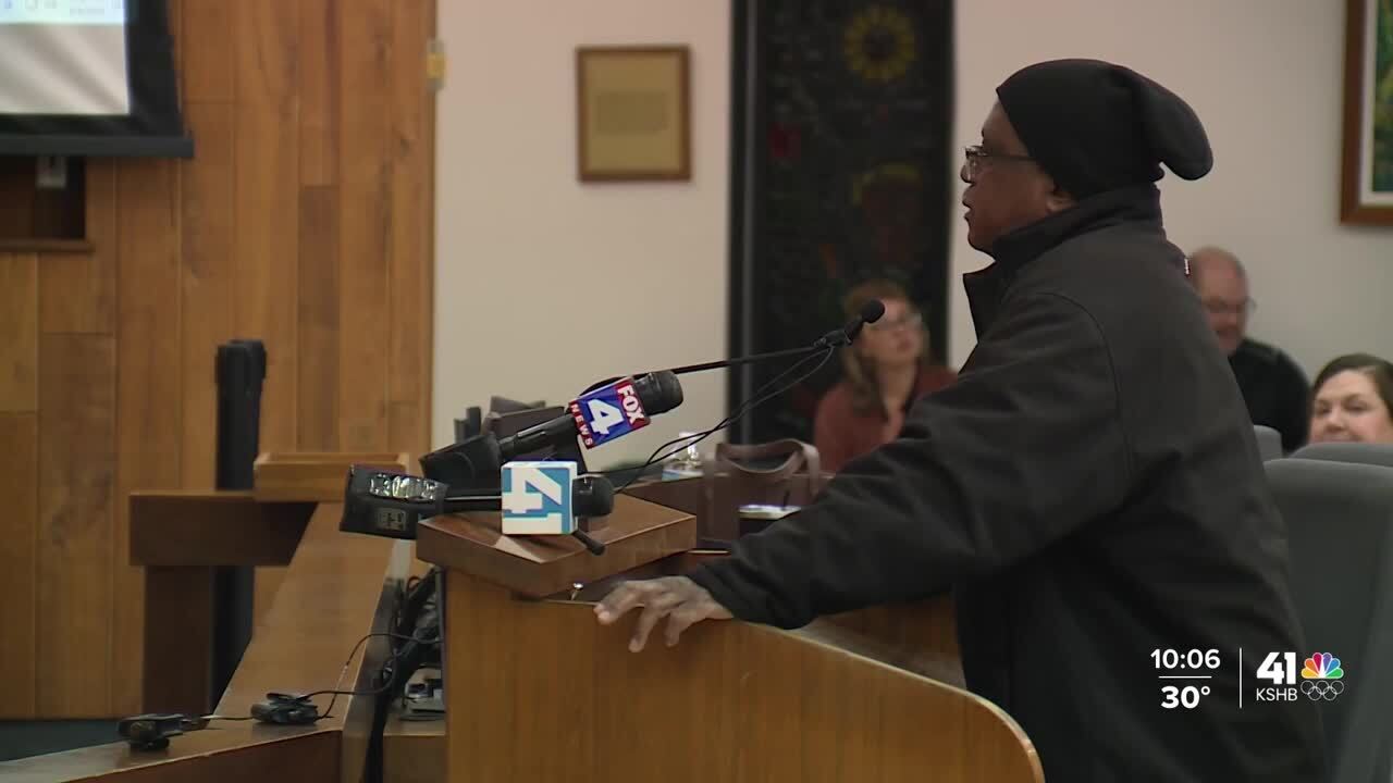 Wyandotte County residents speaks at Tuesday night public hearing on STAR bond district