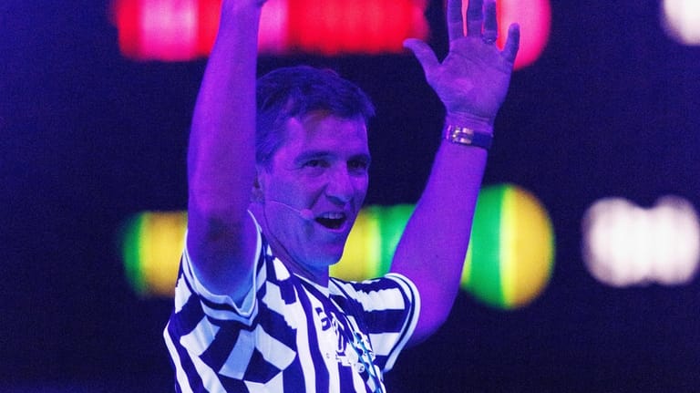 New York Giants legend Eli Manning is a referee during...