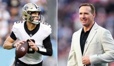 Saints' Tyler Shough praises mentor Drew Brees after Hall of Fame honor