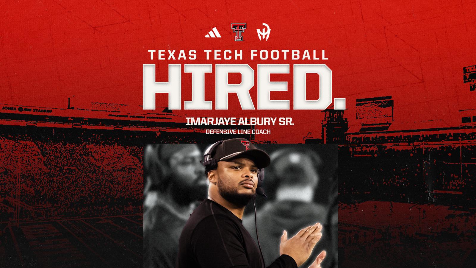 Graphic announcing the hiring of Jacquies Smith as Texas Tech's new outside linebackers coach.