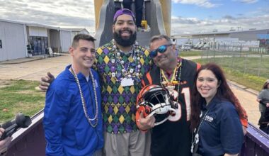 Alexandria hosts annual Mardi Gras parade with Bengals star as grand marshal