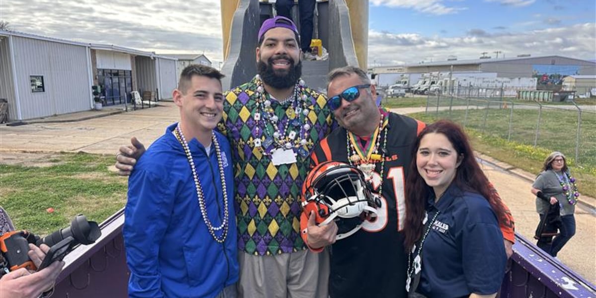 Alexandria hosts annual Mardi Gras parade with Bengals star as grand marshal
