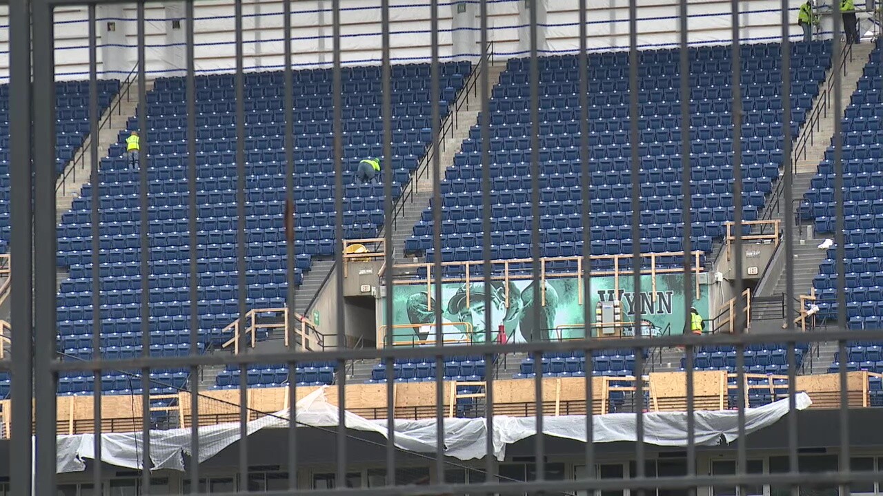 Workers are getting Progressive Field ready for the season.