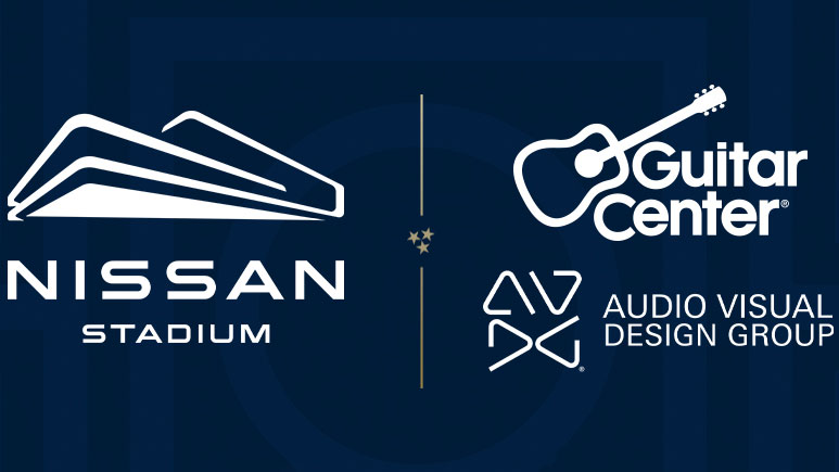 logos of nissan stadium and guitar center and avdg