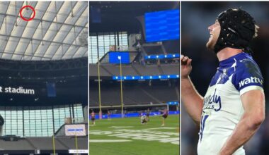 Teams get first look inside Allegiant Stadium, Matt Burton almost hits roof, video, latest news