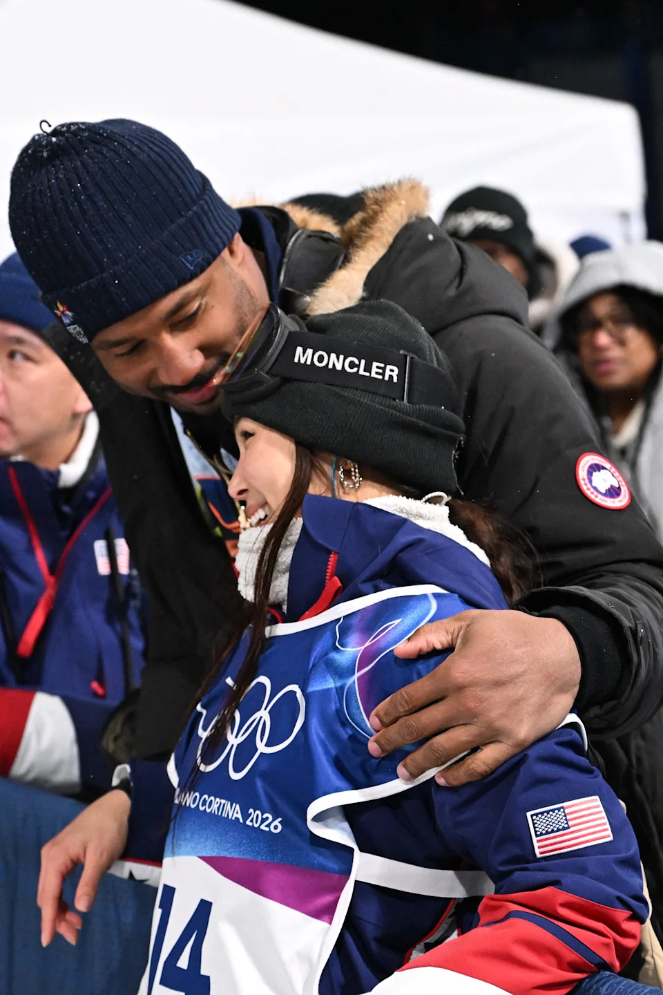 USA's Chloe Kim and Cleveland Browns defensive end Myles Garrett.