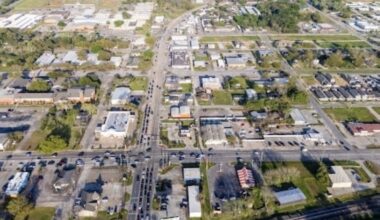 Aerial photo of Pearland's Old Town neighborhood
