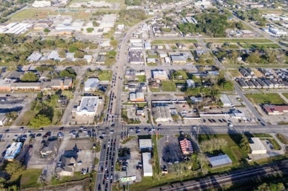 Aerial photo of Pearland's Old Town neighborhood