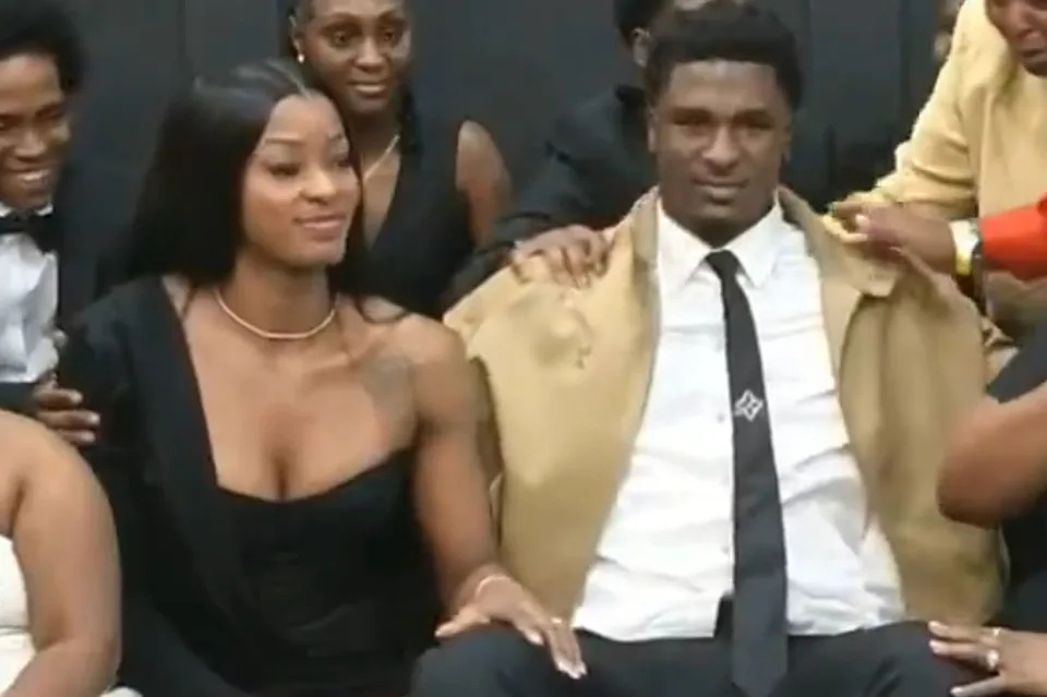 Rickea Jackson and James Pearce Jr. attending an NFL draft party in April 2025 ESPN/X