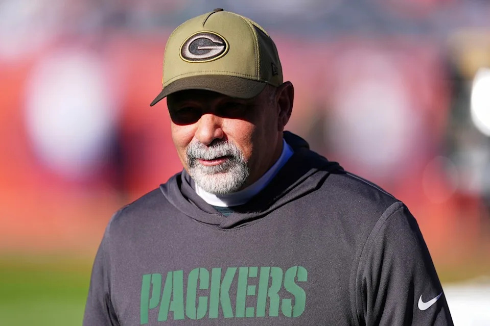 Green Bay Packers special teams coach is Rich Bisaccia before an NFL football game against the Denver Broncos Sunday, Dec. 14, 2025, in Denver. AP