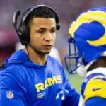 Los Angeles Rams pass game coordinator Nate Scheelhaase against the Arizona Cardinals at State Farm Stadium on 2025 Dec 7.