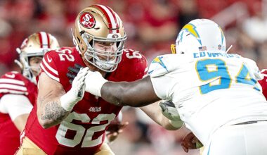 49ers tender $1.075 million deal to OL Austen Pleasants