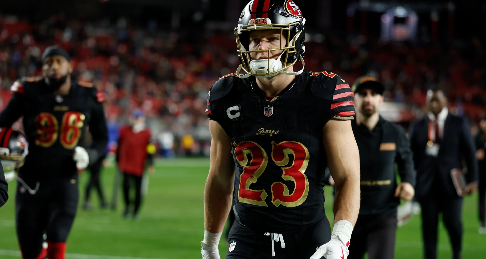 Christian McCaffrey on piano with Zach Bryan Super Bowl party