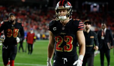 Christian McCaffrey on piano with Zach Bryan Super Bowl party