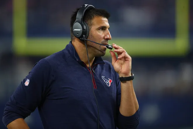 Assistant coach, Mike Vrabel of the Houston Texans during a preseason game.