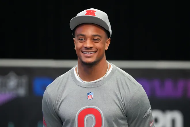 Feb 1, 2026; San Francisco, CA, USA; Denver Broncos cornerback Patrick Surtain II (2) during AFC practice at the Flag Fieldhouse Moscone Center South Building. Mandatory Credit: Kirby Lee-Imagn Images