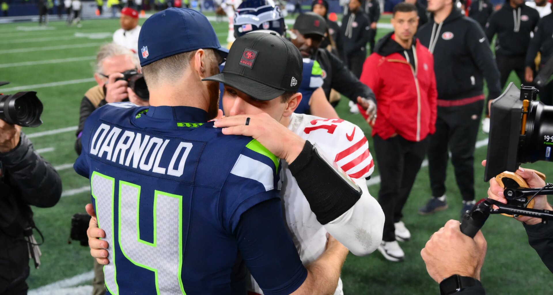 Sam Darnold credits Brock Purdy, Kyle Shanahan after Super Bowl LX win