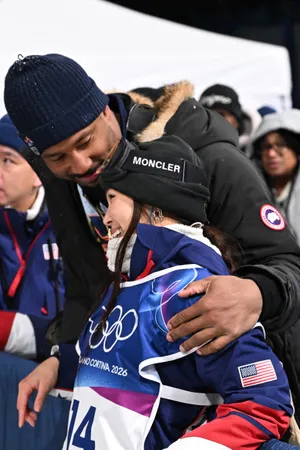 USA's Chloe Kim and Cleveland Browns defensive end Myles Garrett.
