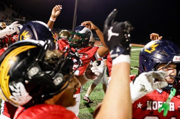 Wedemeyer North celebrates winning against Wedemeyer South at Los Gatos High School in Los Gatos, Calif., on Saturday, Jan. 31, 2026. (Shae Hammond/Bay Area News Group)