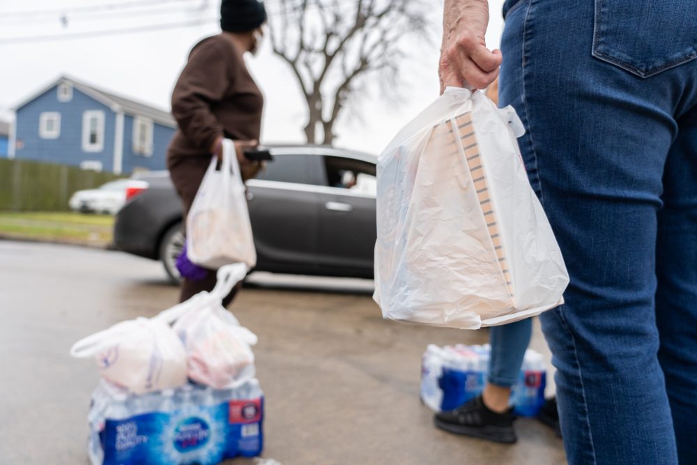 Food and water was distributed in Fifth Ward, where several residents were left without water after extreme cold weather. Taken on Feb 25, 2021. 