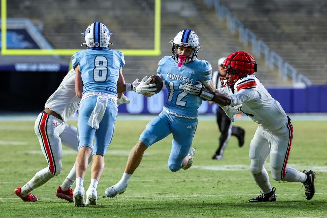 Watauga defeated Middle Creek in the NCHSAA 6A football state championship on December 12, 2025. (Photo: Joshua Chayer/HighSchoolOT)