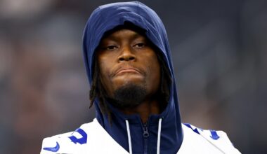 George Pickens looks on in warmups