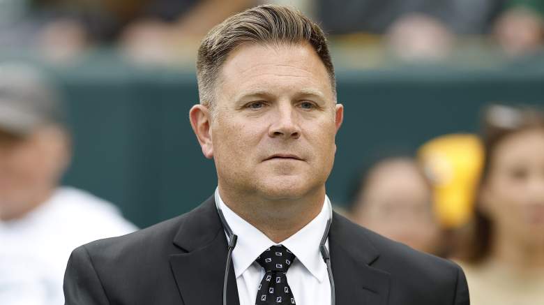 Green Bay Packers general manager, Brian Gutekunst, looking on prior to the game against the Detroit Lions on September 7, 2025.