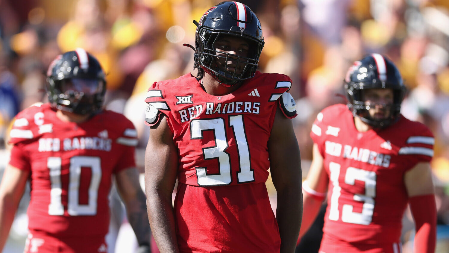 David Bailey #31 of the Texas Tech Red Raiders during the NCAAF game at Mountain America Stadium on...