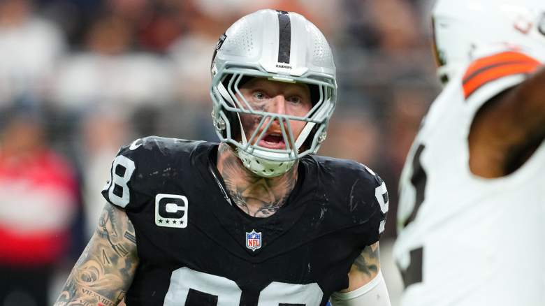 Maxx Crosby #98 of the Las Vegas Raiders has been linked to the Cowboys.