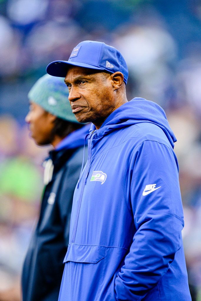 Leslie Frazier watches from the sidelines