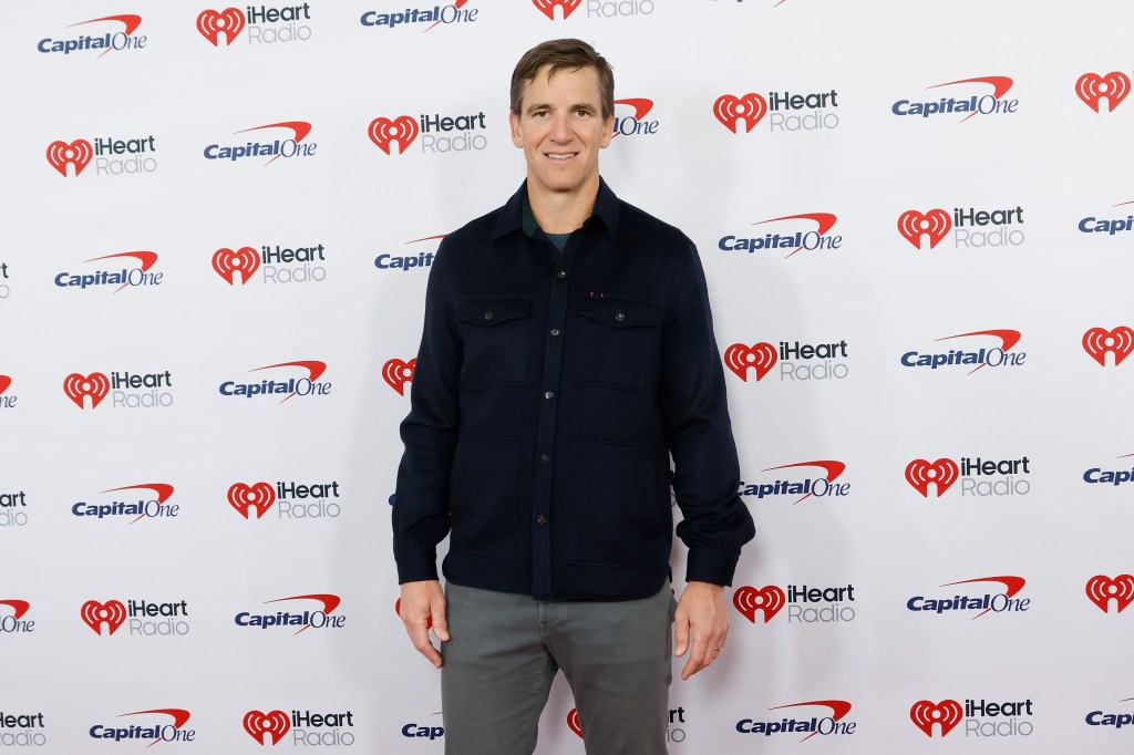 Eli Manning attends the 2025 Z100 Jingle Ball at Madison Square Garden on December 12, 2025 in New York City. 