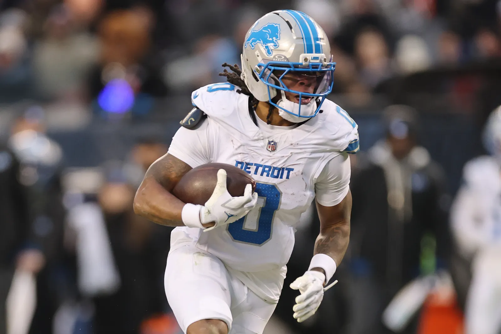 Jahmyr Gibbs #0 of the Detroit Lions