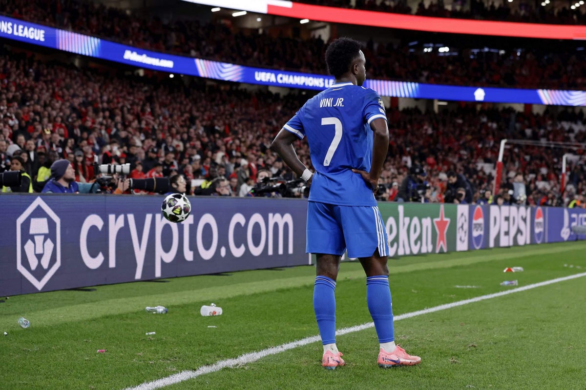 Vinicius Jr cuts a lonely, weary figure on another ugly night for football