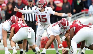 Ty Simpson changing plays at the line