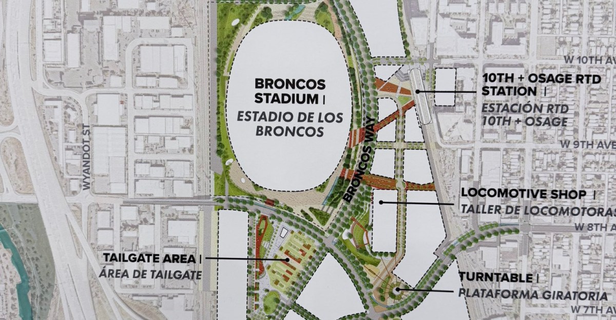 A look at the Denver Broncos stadium site plan at Burnham Yard