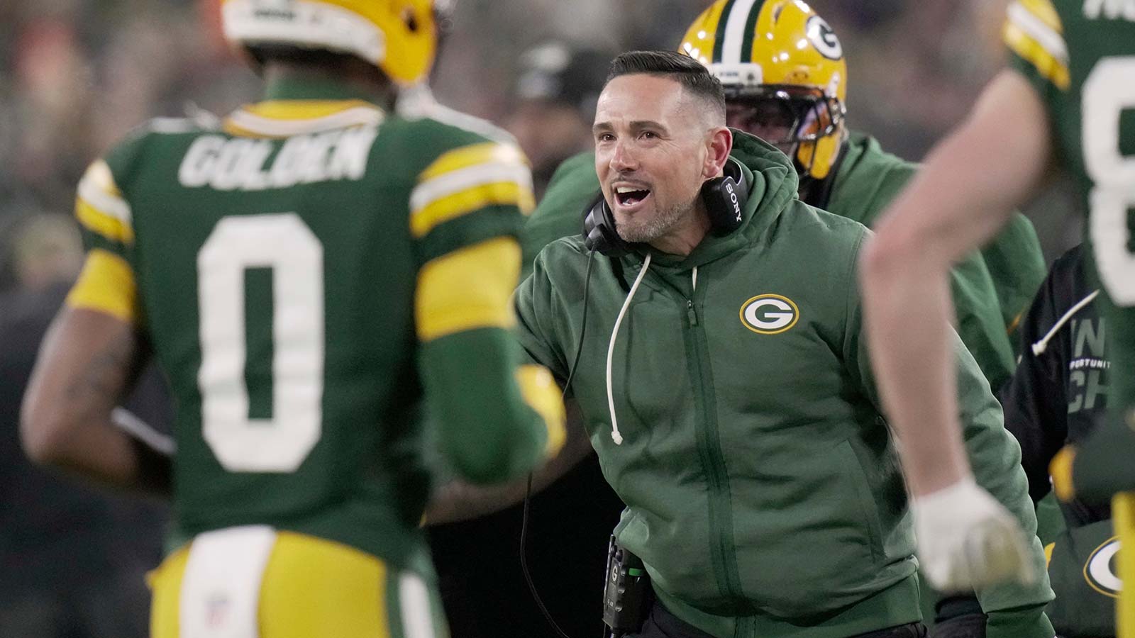 Green Bay Packers head coach Matt Lafleur is shown during the first quarter of their game against the Baltimore Ravens Saturday, December 27, 2025 at Lambeau Field in Green Bay, Wisconsin.