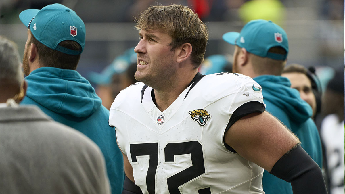 Jacksonville Jaguars offensive tackle Walker Little (72) during the second half of an NFL International Series game at Tottenham Hotspur Stadium.