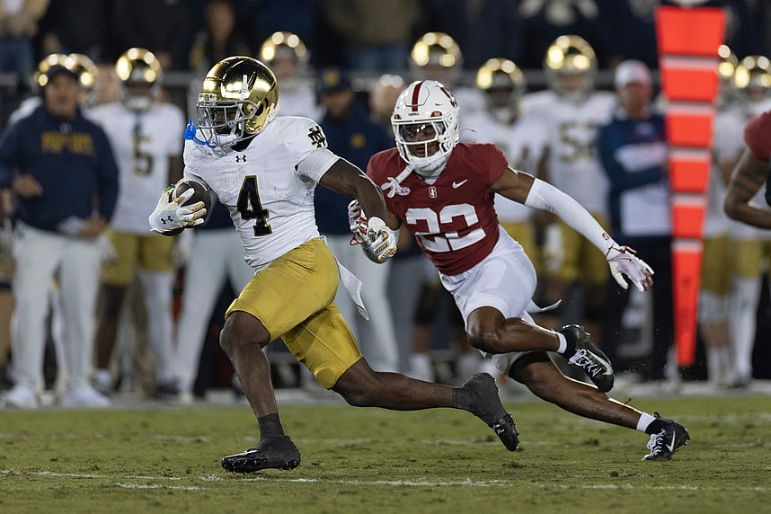 Jeremiyah Love, giants, nfl draft, NCAA Football: Notre Dame at Stanford