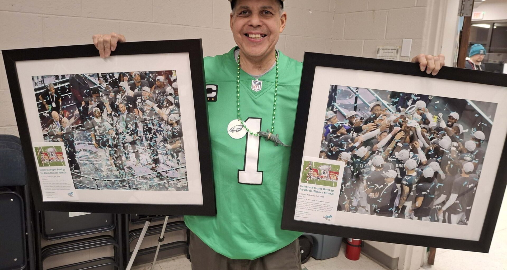 Award-winning photographer’s Eagles’ Super Bowl LIX victory on display for Black History Month
