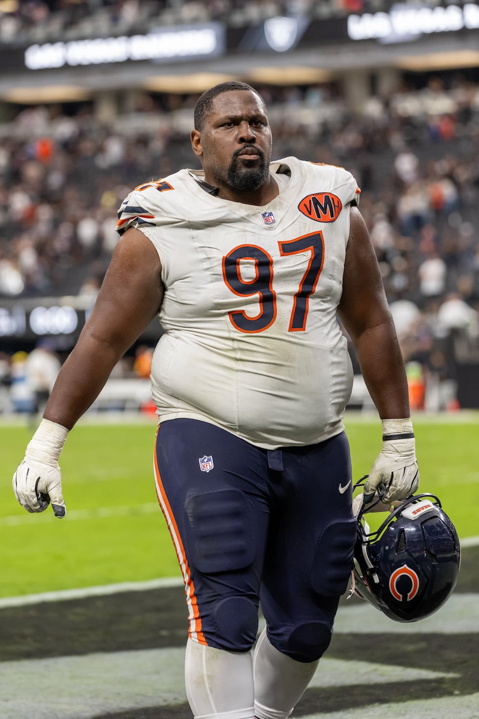 Chicago Bears defensive lineman Andrew Billings (97) exits the field after the Bears defeat...