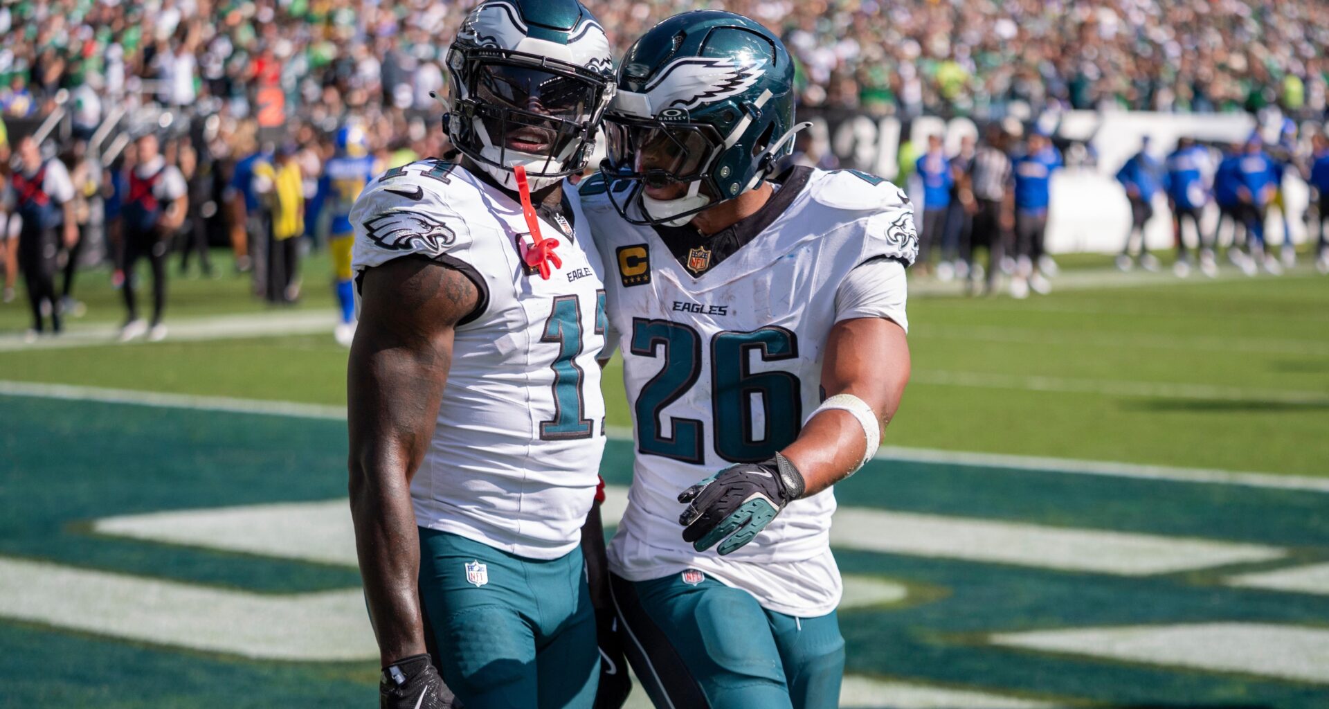 Eagles' Saquon Barkley Responds to A.J. Brown Trolling About Patriots Trade Rumors in Video