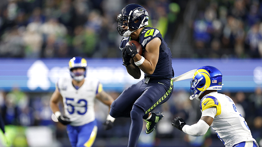 Seattle Seahawks Jaxon Smith-Njigba catch Rams NFC Championship 2026...