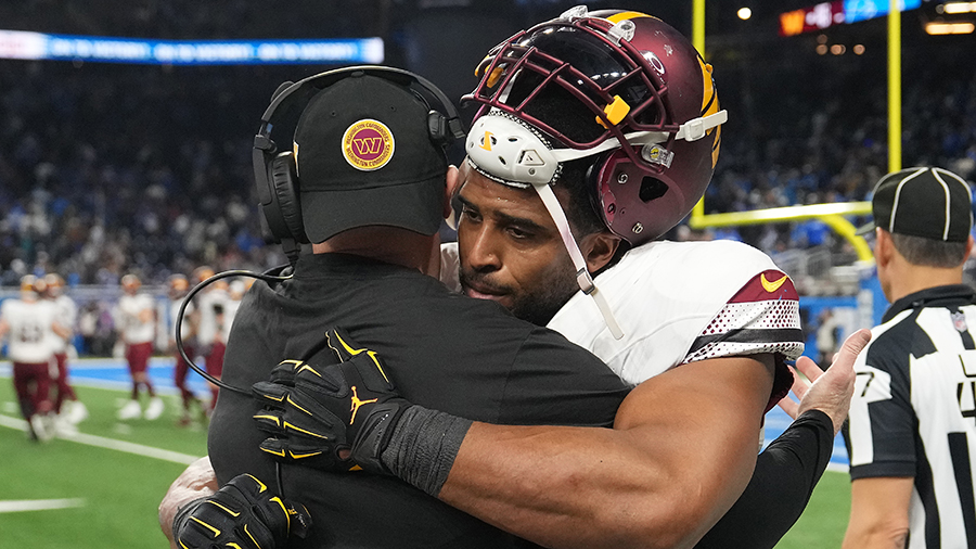 Seattle Seahawks Washington Commanders Bobby Wagner hug 2025 NFC Divisional...