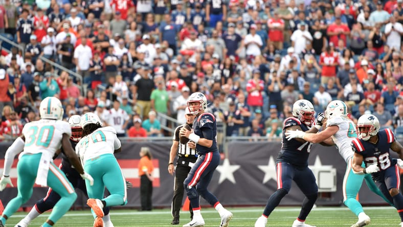 Patriots QB Mac Jones as a rookie in 2021