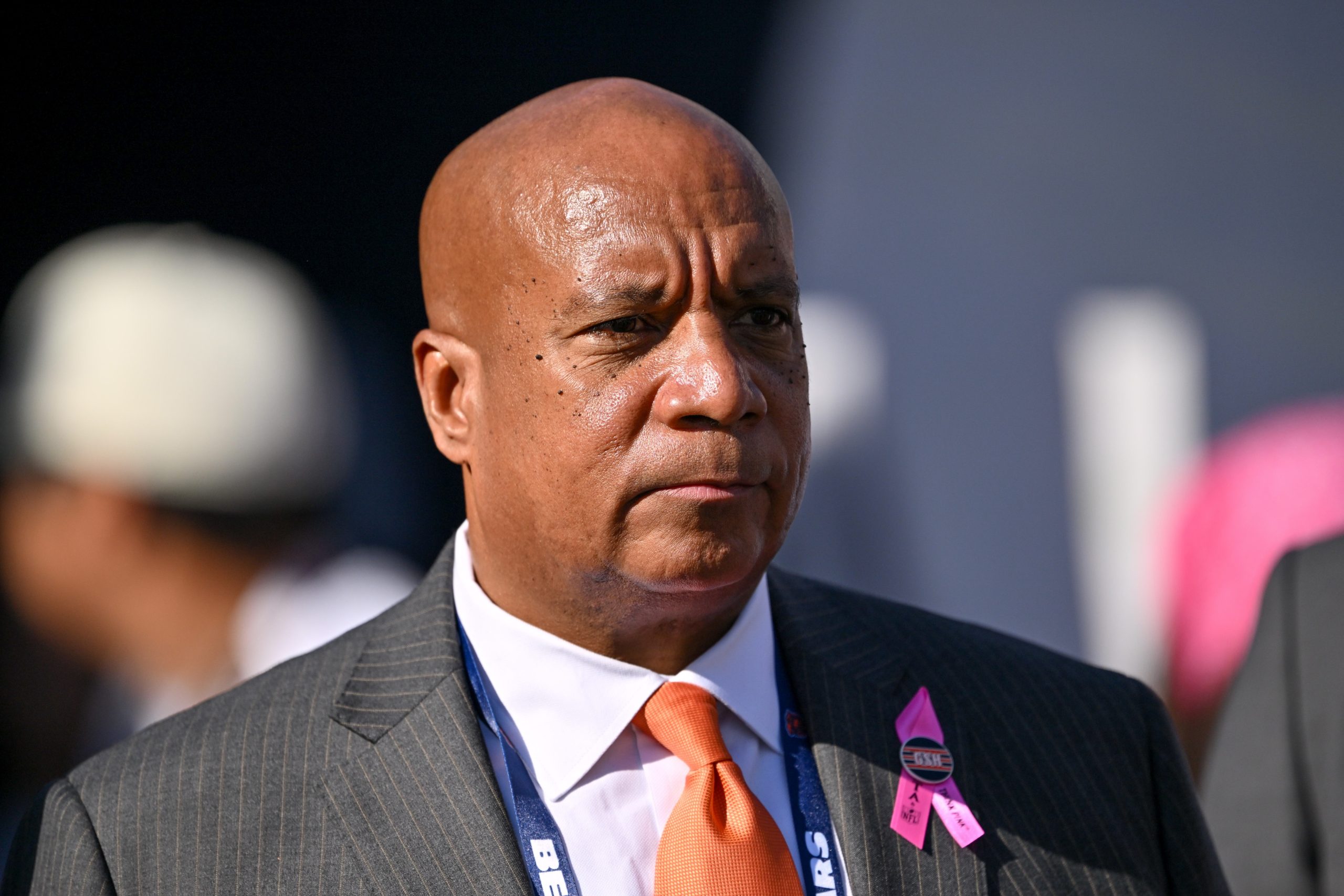 Chicago Bears president Kevin Warren looks on against the Carolina Panthers during the fourth quarter at Soldier Field.