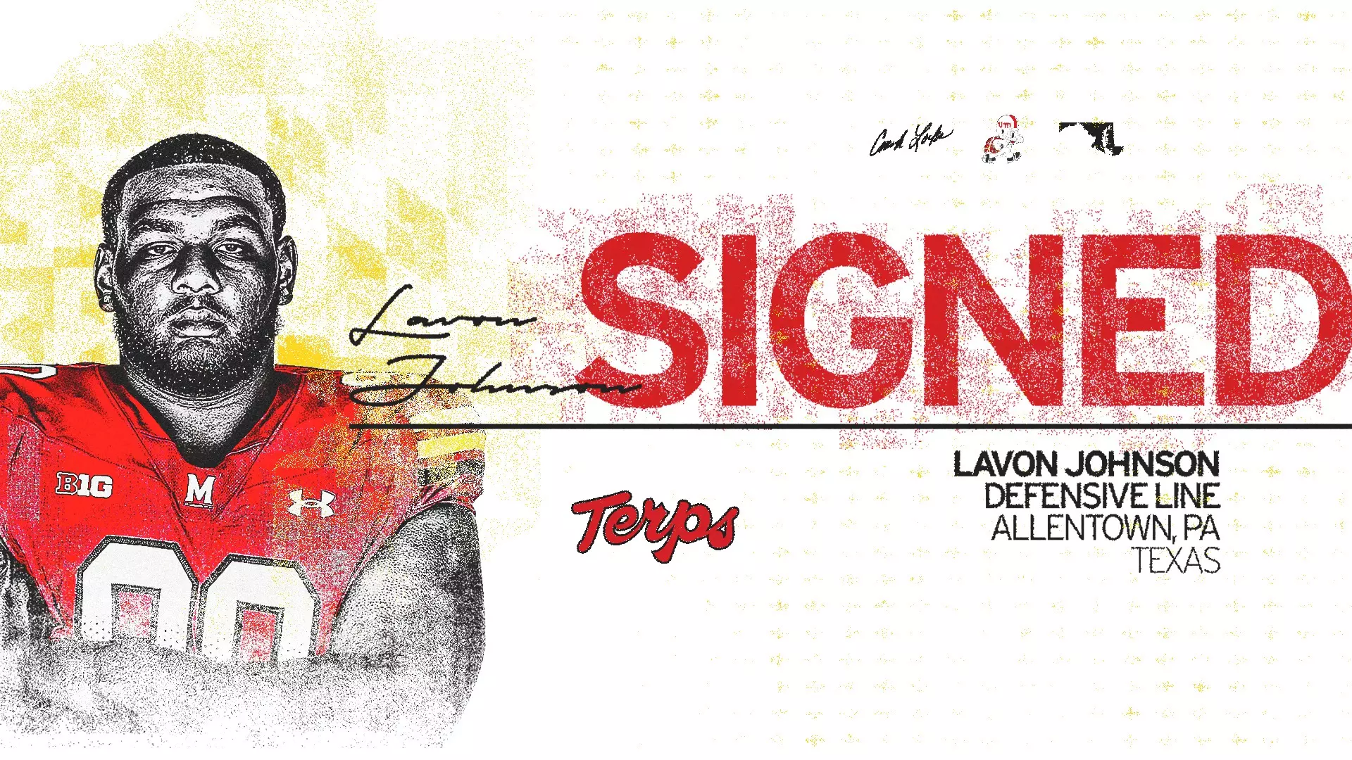 Lavon Johnson signs with Maryland Football graphic
