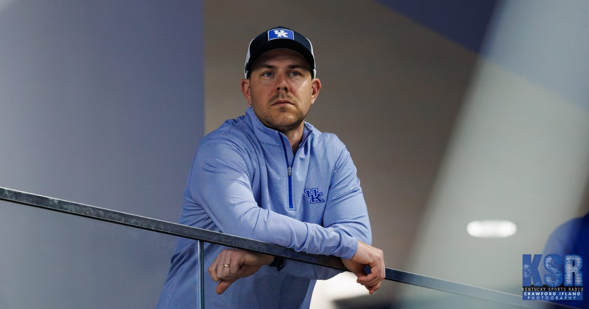 Feb 24, 2026; Columbia, South Carolina, USA; Kentucky Wildcats guard Denzel Aberdeen (1) celebrates a three point basket against the South Carolina Gamecocks during the first half at Colonial Life Arena. Mandatory Credit: Jeff Blake-Imagn Images