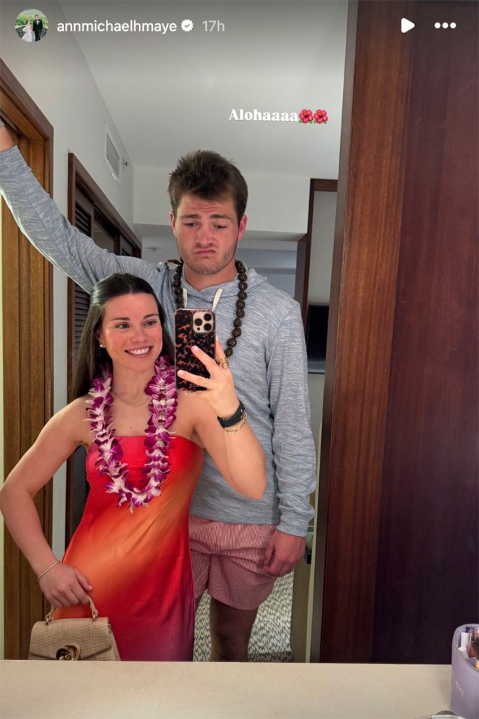 Patriots quarterback Drake Maye and his wife Ann Michael are enjoying some R&R in paradise after New England’s 29-13 loss to Seattle in Super Bowl 2026. 